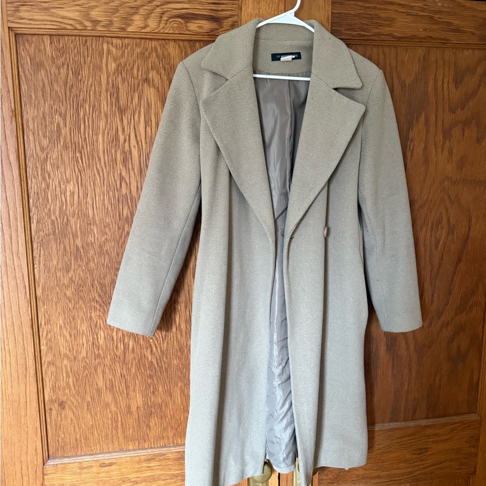 Classic Women's Long Coat in Light Taupe